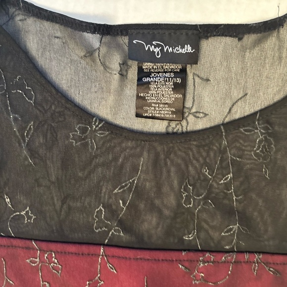 My Michelle Juniors Vintage Y2K lined Sheath sheer mesh dress Sz-L(11/13). AA9 - Picture 8 of 12